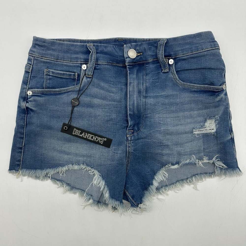 Blank NYC Wedge Short Women's Size 27 Stretch Cut-Off Distressed Jean Shorts NWT